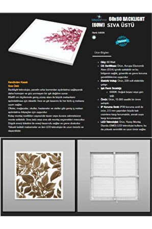 Modern salon avize, 60cm kare , led tam 60watt, doğal ışık, Gold Uv baskı led panel ev aydınlatma,