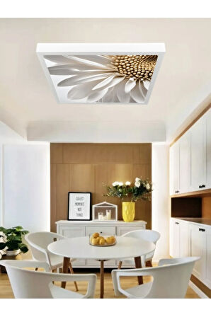 Paptya Led Avize, Salon avize modelleri 60x60, modern doğal beyaz ışık, 6400k, 60watt salon avize,