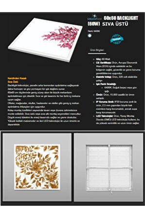 Salon avize 60-watt-60x60-led-panel-gökyüzü-panel-led-lamba-sıva-üstü-led-armatür-Yapay zeka tasarım