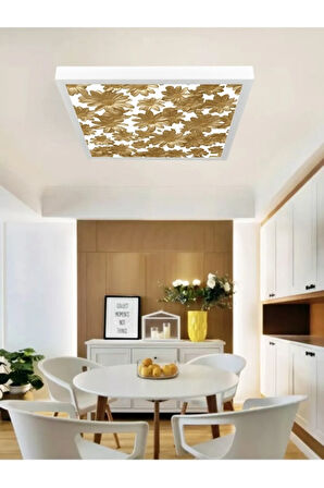 Eviniz için lüks baskı avize, 60watt, beyaz veya gün ışığı tercihli, modern 60x60 kare led lamba