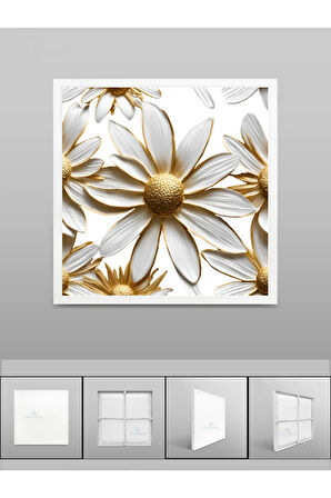 3d Papatya baskı gold avize, 60x60 led ısık, beyaz aydınlatma, 60watt, modern ev avize, tavana model