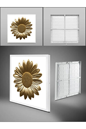Gold Papatya Avize, 60x60 kare modern led tavan aydınlatma, 60watt beyaz ışık avize, ev tavan lamba