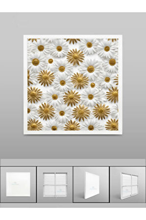 Papatyalar Avize, Modern uv baskı led salon avize, 60watt beyaz ışık lüks tavana model lamba, 60x60