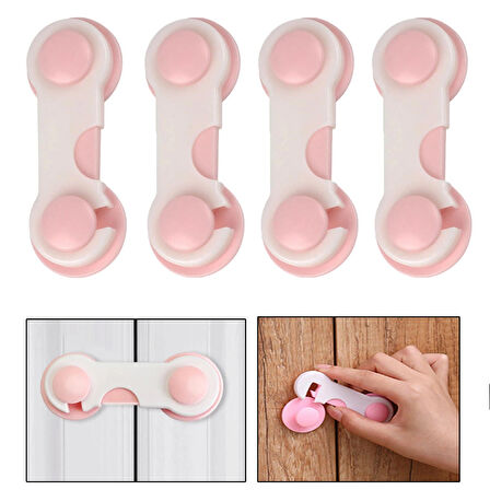 Microcase Plastik Kendinden Yapışkanlı Bebek Eşya Pencere Dolap Kapı Çekmece Kilidi - AL4540 4 Adet