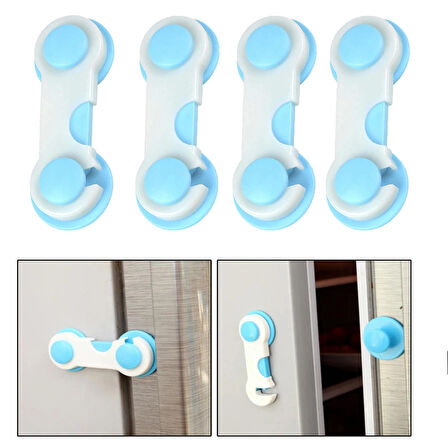 Microcase Plastik Kendinden Yapışkanlı Bebek Eşya Pencere Dolap Kapı Çekmece Kilidi - AL4540 4 Adet