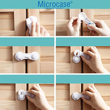 Microcase Plastik Kendinden Yapışkanlı Bebek Eşya Pencere Dolap Kapı Çekmece Kilidi - AL4540 4 Adet