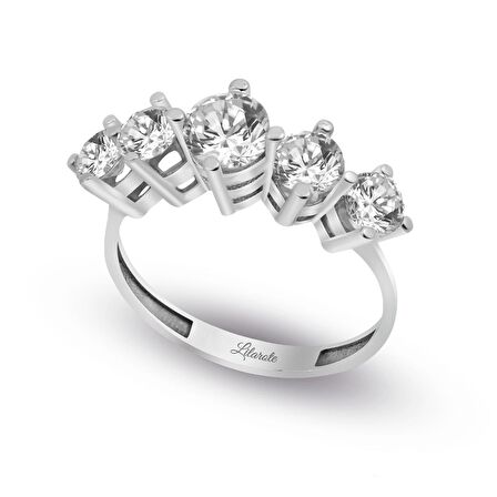 Beştaş Beyaz Altın Yüzük 14 Ayar