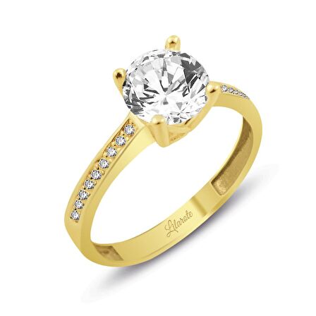 Tektaş Sarı Altın Yüzük 14 Ayar