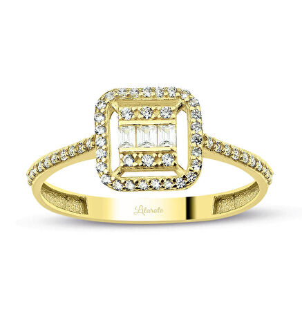 Baget Montürlü Altın Yüzük