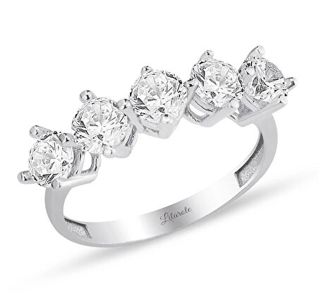 Beştaş Altın Yüzük 14 Ayar Beyaz