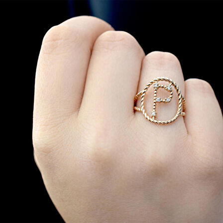 Harfe Özel Tasarım Altın Yüzük