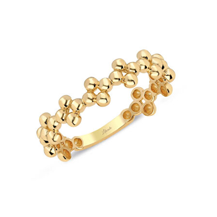 Top Top Taç Motifli Altın Yüzük