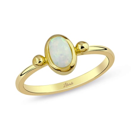 Opal Taşlı Altın Yüzük