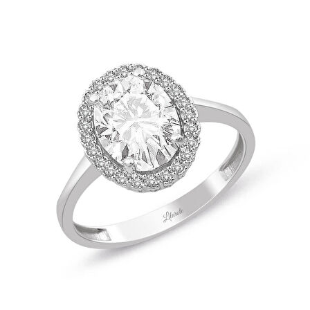 Oval Tektaş Taşlı Altın Yüzük