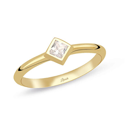 Prenses Taşlı Altın Yüzük