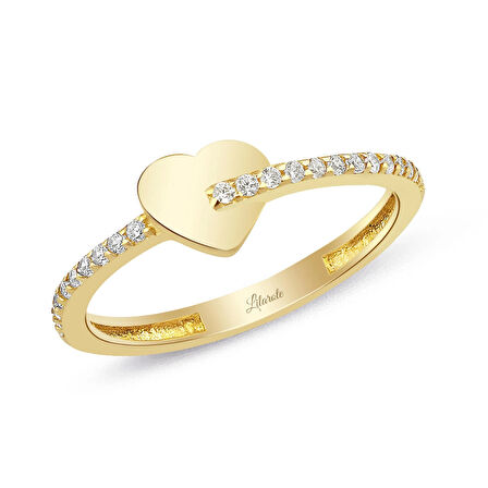 Kalbimin Su Yolu Altın Taşlı Yüzük