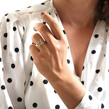 Altın U Harfi Yüzük (YZK0004)