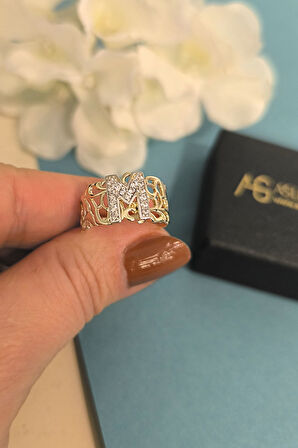 Altın M Harfi Yüzük (YZK0012)