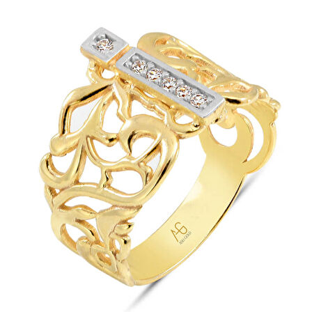 Altın İ Harfi Yüzük (YZK0016)