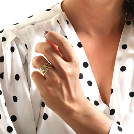 Altın İ Harfi Yüzük (YZK0016)