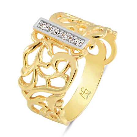 Altın I Harfi Yüzük (YZK0017)