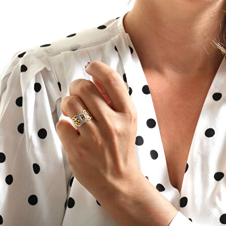 Altın D Harfi Yüzük (YZK0022)