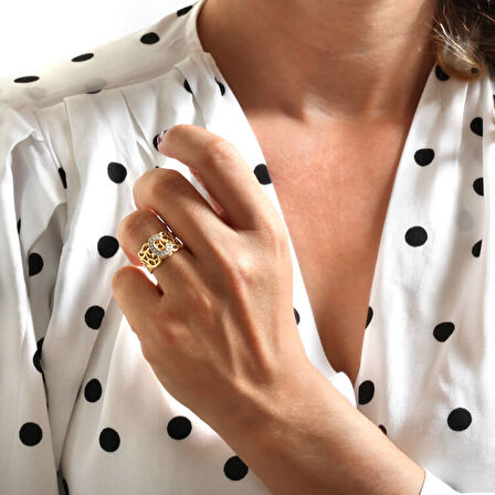 Altın C Harfi Yüzük (YZK0024)