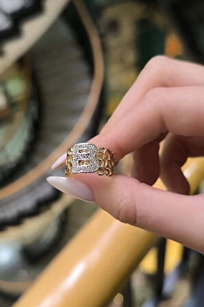 Altın B Harfi Yüzük (YZK0025)