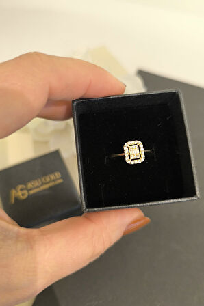 Baget Taşlı Altın Yüzük (YZK0151)