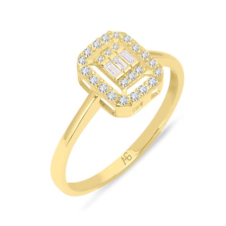 Baget Taşlı Altın Yüzük (YZK0151)