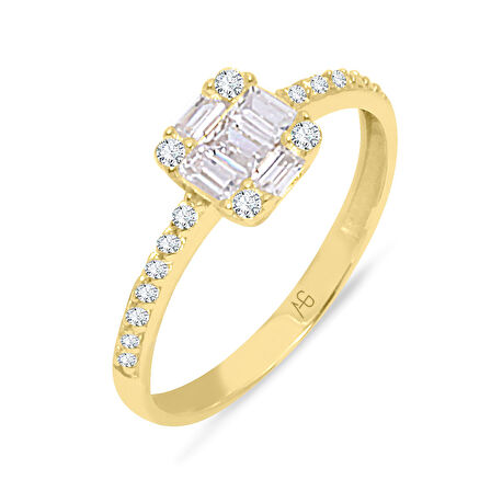 Spor Altın Baget Yüzük (YZK0152)