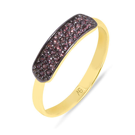 Altın Brown Taşlı Spor Yüzük (YZK0155)