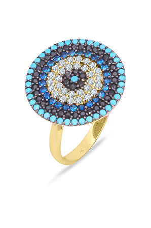 Nazar Boncuk Altın Yüzük (YZK0214)