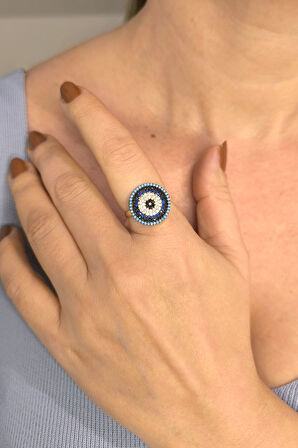 Nazar Boncuk Altın Yüzük (YZK0214)