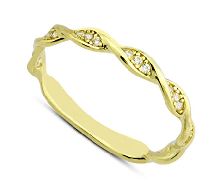 14 Ayar Altın Sarmal Motifli Yüzük YZK023