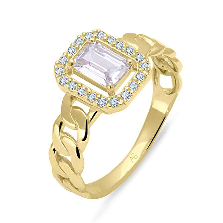 Altın Baget Taşlı Yüzük (YZK0231)