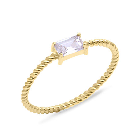 Altın Baget Taşlı Spor Yüzük (YZK0241)