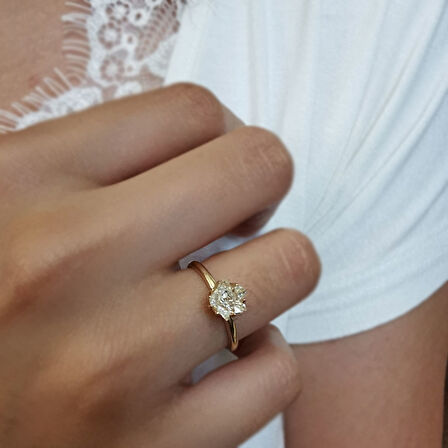 Taşlı Lotus Çiçeği Yüzük (YZK0250)