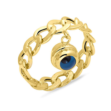 Altın Zincir Detay Nazar Yüzük (YZK0260)