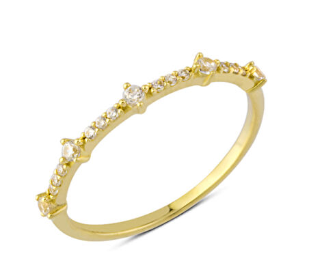 14 Ayar Altın Beş Mini Taşlı Yüzük YZK127