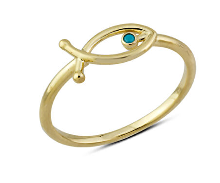 14 Ayar Altın Balık Model Yüzük YZK186