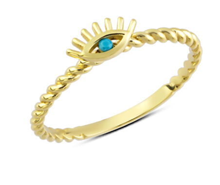 14 Ayar Altın Nazar Gözü Yüzük YZK204B