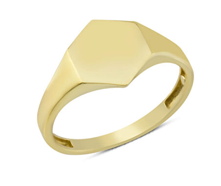 14 Ayar Altın Altıgen Yüzük YZK243