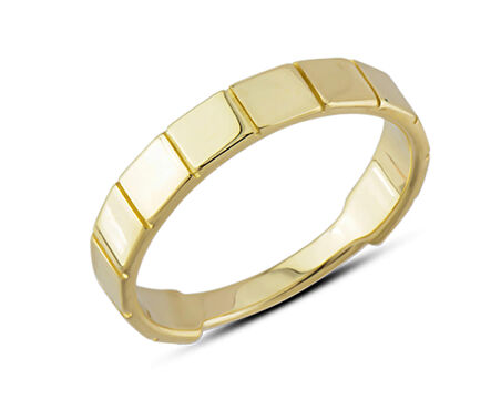 14 Ayar Altın Taşsız Kesik Çizgili Yüzük YZK316