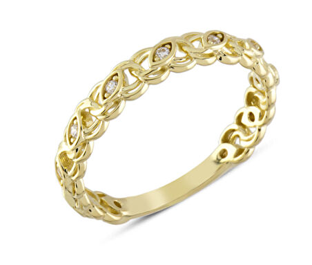 14 Ayar Altın Pullu Markiz Model Yüzük YZK323