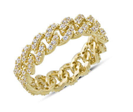 14 Ayar Altın Taşlı Zincir Yüzük YZK368