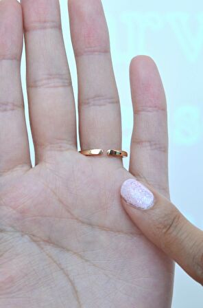 Okyanusun Kalbi Mavi Kalpli Yüzük Ayarlanabilir İnce Taşlı Yüzük