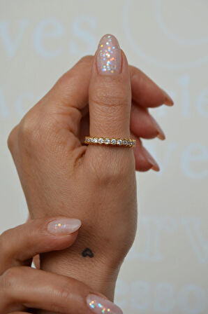 Kristal Taşlı Ayarlanabilir Yüzük