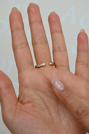 Kristal Taşlı Ayarlanabilir Yüzük