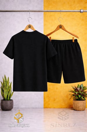 Çocuk Unisex SUNNY BOY BEYAZ Baskılı Bisiklet Yaka Tişört - Şort Takım
